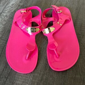 Michael Kors MK Plate T Strap Jelly Sandals size 5